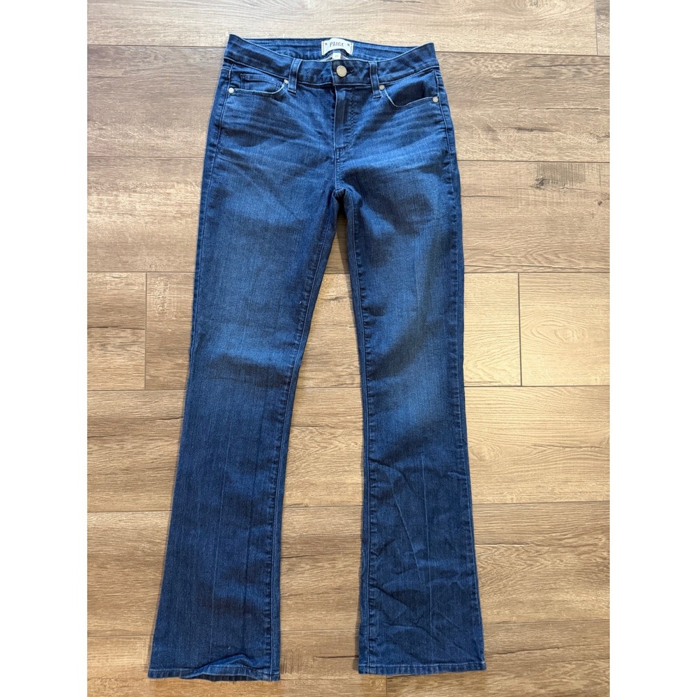 Paige Louisa Manhattan Slim Flare Jeans Dark Wash Blue Size 27 WO321 DNM184